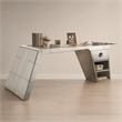 Bowery Hill Industrial 1-Drawer Writing Desk in Aluminum Finish