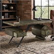 Bowery Hill Aluminum 2-Drawer Executive Desk with USB Port in Bronze