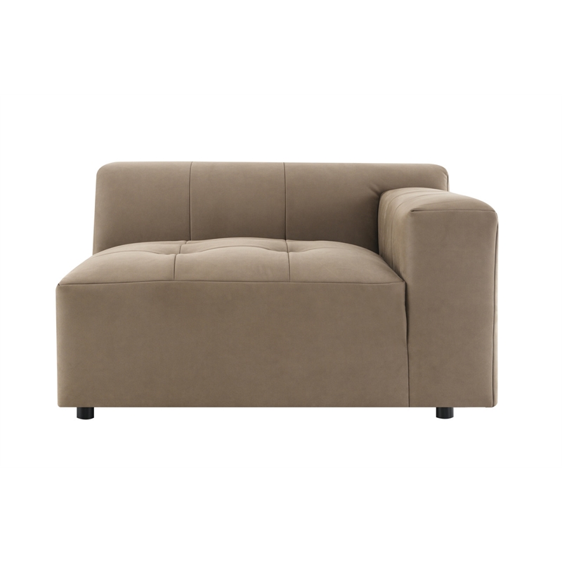 Bowery Hill Zoey Modular Right Arm Chair Upholstered in Latte Suede