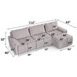Bowery Hill Modular L-Shaped Sectional Sofa in Gray Linen Fabric