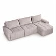 Bowery Hill Modular L-Shaped Sectional Sofa in Gray Linen Fabric