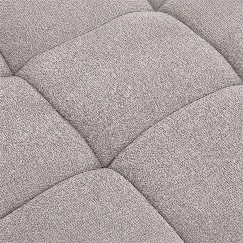Bowery Hill Modular L-Shaped Sectional Sofa in Gray Linen Fabric