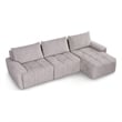 Bowery Hill Modular L-Shaped Sectional Sofa in Gray Linen Fabric