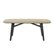 Bowery Hill Lark Dining Table with Travertine Top and Black Base