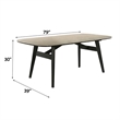 Bowery Hill Lark Dining Table with Travertine Top and Black Base