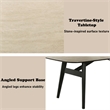 Bowery Hill Lark Dining Table with Travertine Top and Black Base