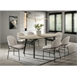 Bowery Hill Lark Dining Table with Travertine Top and Black Base