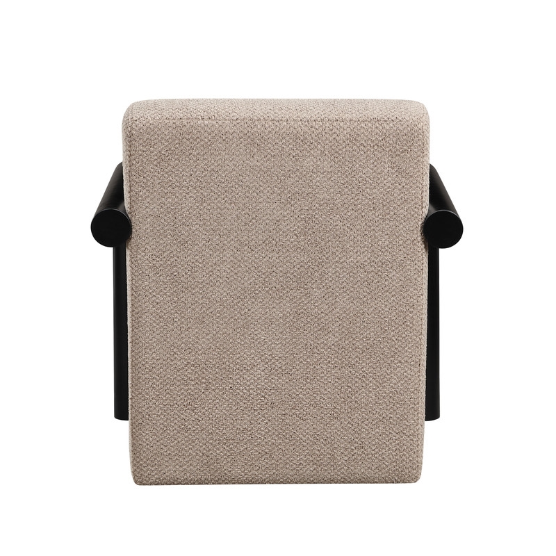 Bowery Hill Jetta Accent Chair in Latte Linen with Black Frame