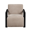Bowery Hill Jetta Accent Chair in Latte Linen with Black Frame