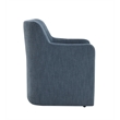 Bowery Hill Denim Linen Arm Chair with Casters and Swivel