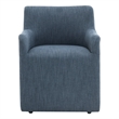 Bowery Hill Denim Linen Arm Chair with Casters and Swivel