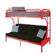 Bowery Hill Twin Over Full Futon Bunk Bed in Red Metal Finish