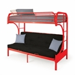Bowery Hill Twin Over Full Futon Bunk Bed in Red Metal Finish