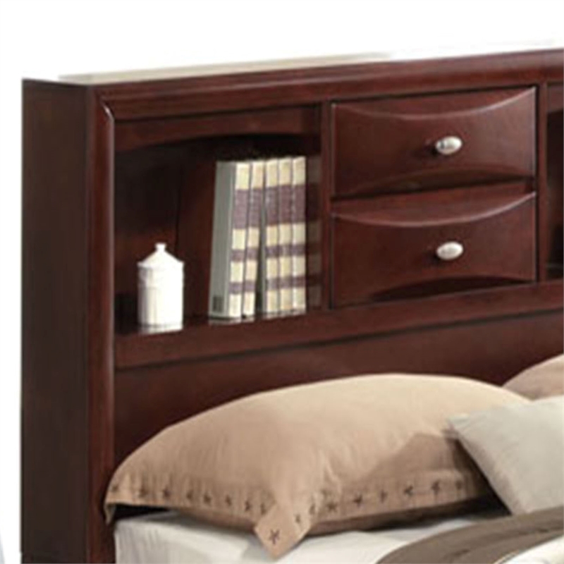 Bowery Hill Full Wood Platform Bed with Storage Drawers in Espresso