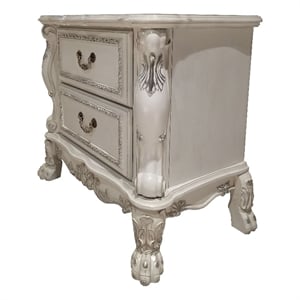 Bowery Hill 2-Drawer Rectangular Wooden Nightstand in Bone White Finish