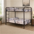Bowery Hill Metal Full Over Full Bunk Bed with Ladder in Dark Brown