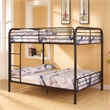 Bowery Hill Metal Full Over Full Bunk Bed with Ladder in Dark Brown