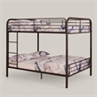 Bowery Hill Metal Full Over Full Bunk Bed with Ladder in Dark Brown