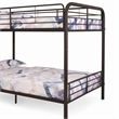 Bowery Hill Metal Full Over Full Bunk Bed with Ladder in Dark Brown