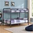 Bowery Hill Metal Full Over Full Bunk Bed with Ladder in Gunmetal