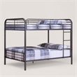 Bowery Hill Metal Full Over Full Bunk Bed with Ladder in Gunmetal