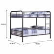 Bowery Hill Metal Full Over Full Bunk Bed with Ladder in Gunmetal