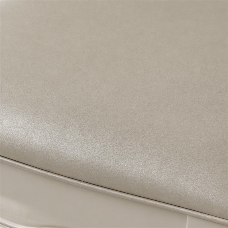 Bowery Hill Vanity Stool in Synthetic Leather and Pearl White