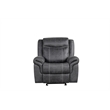 Bowery Hill Microfiber Power Motion Glider Recliner in Dark Gray