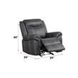 Bowery Hill Microfiber Power Motion Glider Recliner in Dark Gray