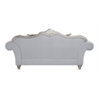 Bowery Hill Linen Camelback Sofa with 8 Pillows in Light Gray Finish