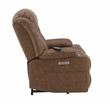 Bowery Hill Faux Leather Power Recliner with Lift/Heating & Massage in Brown