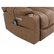 Bowery Hill Faux Leather Power Recliner with Lift/Heating & Massage in Brown