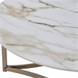 Bowery Hill Contemporary Coffee Table with Stone Top in Champagne Bronze