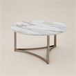 Bowery Hill Contemporary Coffee Table with Stone Top in Champagne Bronze