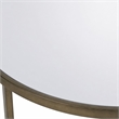 Bowery Hill Metal Coffee Table with Mirrored Top in Antique Brass