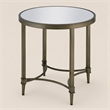 Bowery Hill Metal End Table with Mirrored Top in Antique Brass