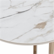 Bowery Hill Metal End Table with Stone Top in Champagne Bronze