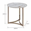 Bowery Hill Metal End Table with Stone Top in Champagne Bronze