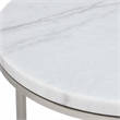 Bowery Hill Metal Nesting Table Set with Marble Top in Nickel (Set of 2)