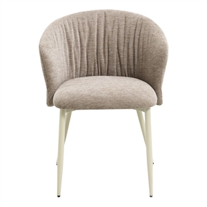 Bowery Hill Ogin Arm Chair Set of 2 in Dark Beige Chenille and Natural