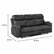 Bowery Hill Motion Sofa in Dark Gray Microfiber with Wooden Frame