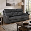 Bowery Hill Motion Sofa in Dark Gray Microfiber with Wooden Frame