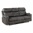 Bowery Hill Motion Sofa in Dark Gray Microfiber with Wooden Frame