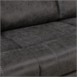 Bowery Hill Motion Sofa in Dark Gray Microfiber with Wooden Frame