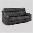 Bowery Hill Motion Sofa in Dark Gray Microfiber with Wooden Frame