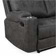 Bowery Hill Motion Sofa in Dark Gray Microfiber with Wooden Frame