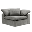 Bowery Hill Modular Wedge Chair with Pillow in Gray Linen Upholstery