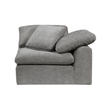Bowery Hill Modular Wedge Chair with Pillow in Gray Linen Upholstery