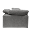 Bowery Hill Modular Wedge Chair with Pillow in Gray Linen Upholstery