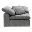 Bowery Hill Modular Wedge Chair with Pillow in Gray Linen Upholstery